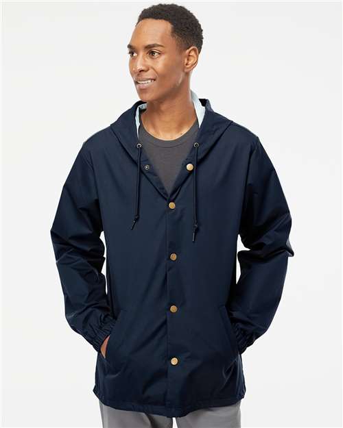 Men's Water-Resistant Hooded Windbreaker - Classic Navy