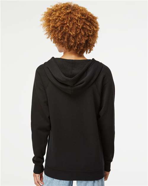 Unisex Special Blend Raglan Full-Zip Hooded Sweatshirt - Black