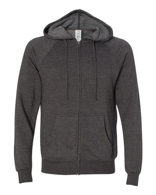 Unisex Special Blend Raglan Full-Zip Hooded Sweatshirt - Carbon