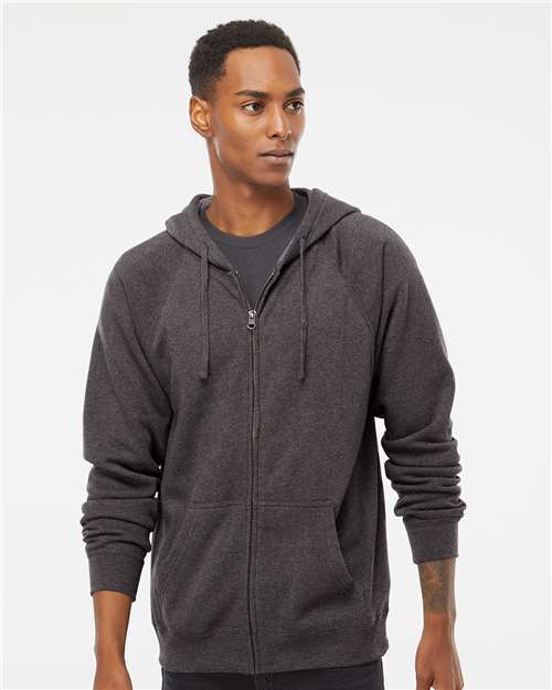 Unisex Special Blend Raglan Full-Zip Hooded Sweatshirt - Carbon