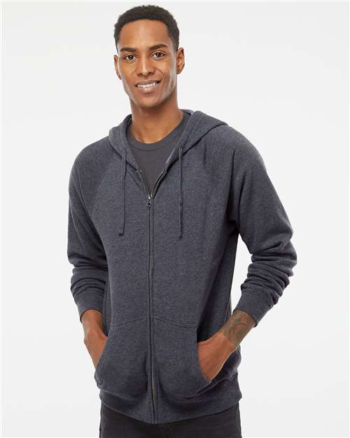 Unisex Special Blend Raglan Full-Zip Hooded Sweatshirt - Midnight Navy