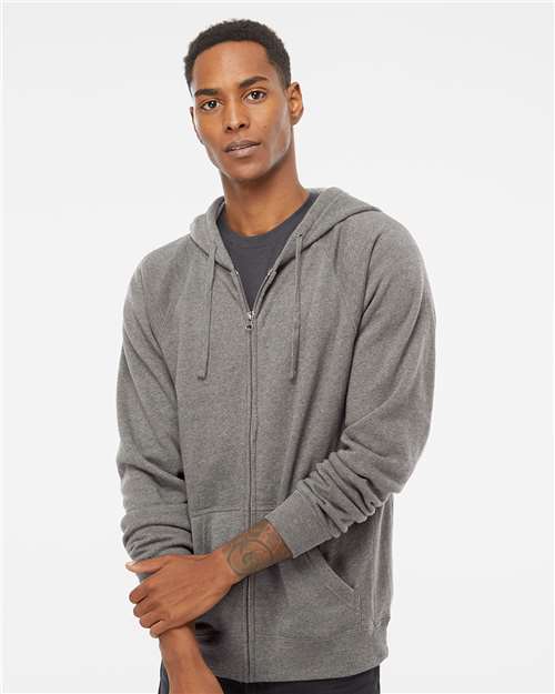 Unisex Special Blend Raglan Full-Zip Hooded Sweatshirt - Nickel