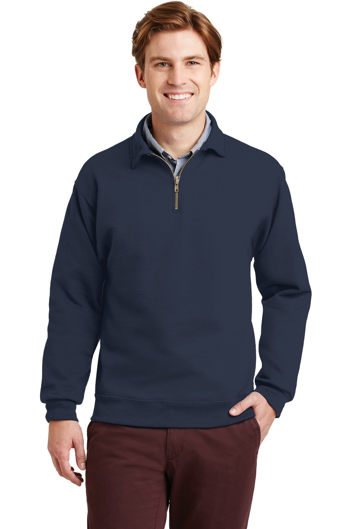 Jerzees Super Sweats NuBlend - 1/4-Zip Sweatshirt with Cadet Collar - J. Navy