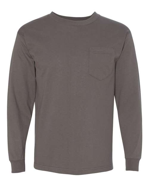 Unisex USA-Made Long Sleeve Pocket T-Shirt - Charcoal
