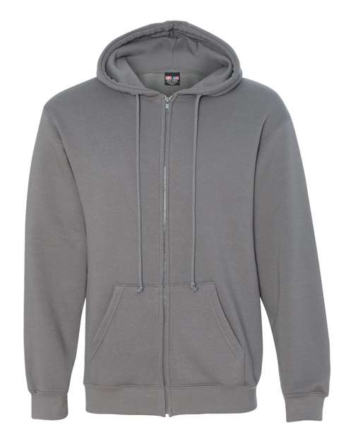 Unisex USA-Made Full-Zip Hooded Sweatshirt - Charcoal