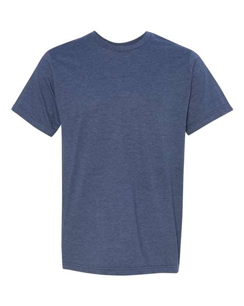 Unisex USA-Made 50/50 Fine Jersey T-Shirt - Heather Navy