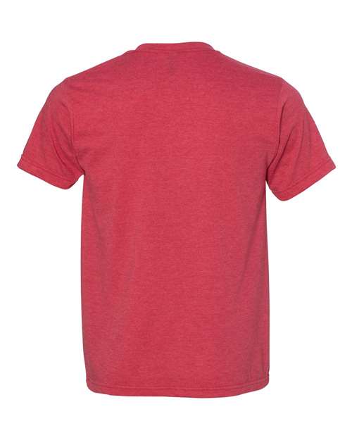 Unisex USA-Made 50/50 Fine Jersey T-Shirt - Heather Red
