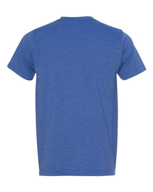 Unisex USA-Made 50/50 Fine Jersey T-Shirt - Heather Royal Blue