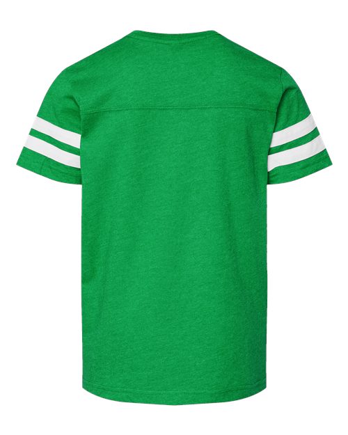 Youth Football Fine Jersey Tee - Vintage Green/ White