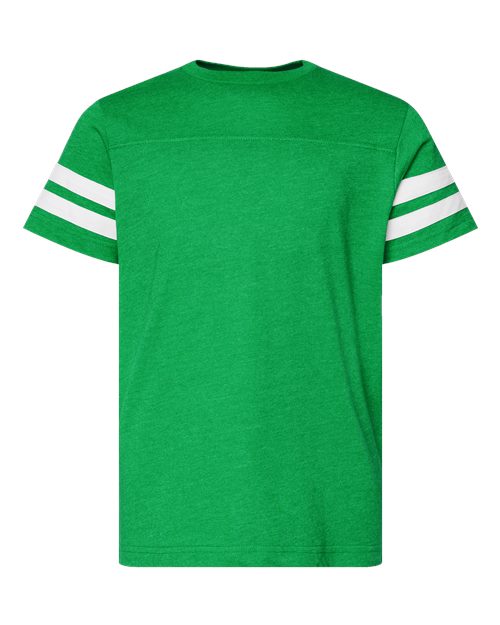 Youth Football Fine Jersey Tee - Vintage Green/ White