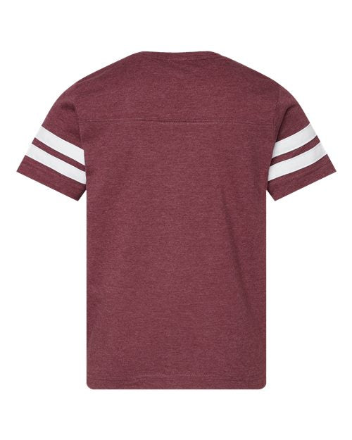 Youth Football Fine Jersey Tee - Vintage Burgundy/ White