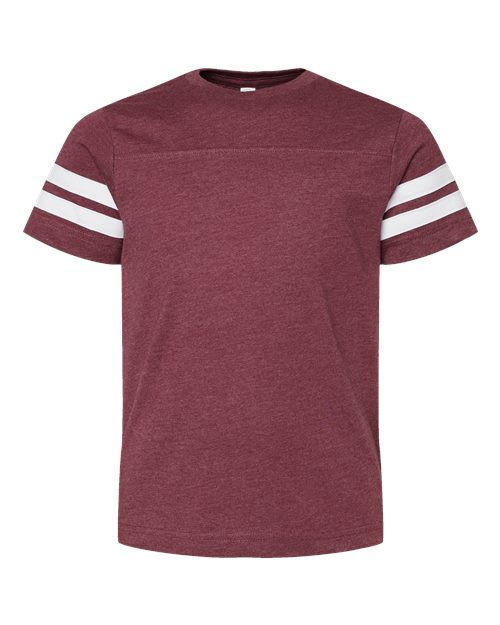 Youth Football Fine Jersey Tee - Vintage Burgundy/ White