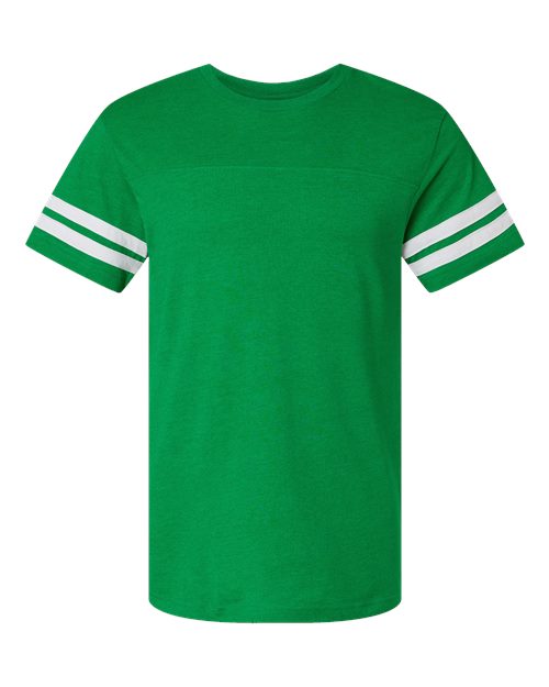 Men's Football Fine Jersey Tee - Vintage Green/ White