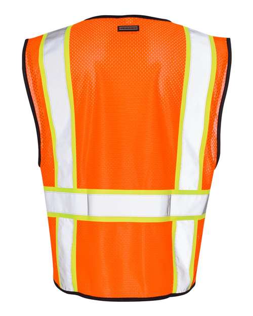 Unisex Economy Contrasting Vest with Zippered Front - Orange