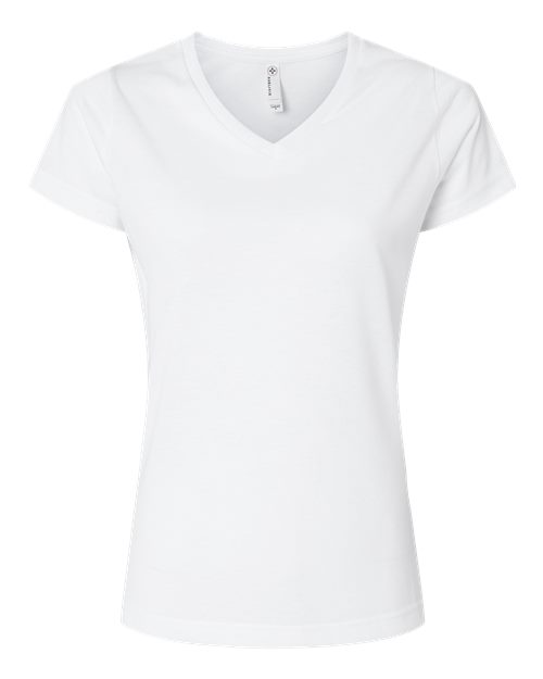 Women's Polyester Sublimation V-Neck Tee - White