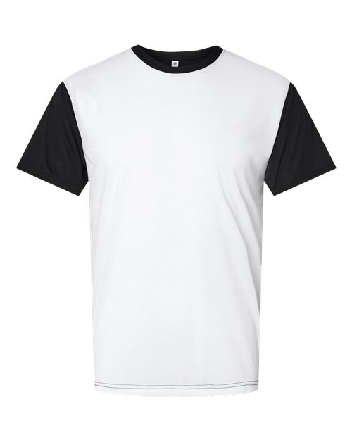 Men's Blackout Polyester Sublimation Tee - White/ Black