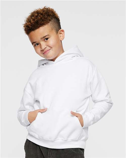 Youth Fleece Hoodie Sweatshirt - White