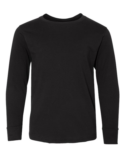 Youth Fine Jersey Long Sleeve Tee - Black