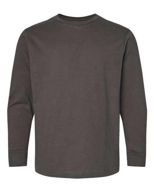 Youth Fine Jersey Long Sleeve Tee - Charcoal