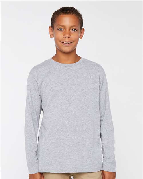 Youth Fine Jersey Long Sleeve Tee - Heather
