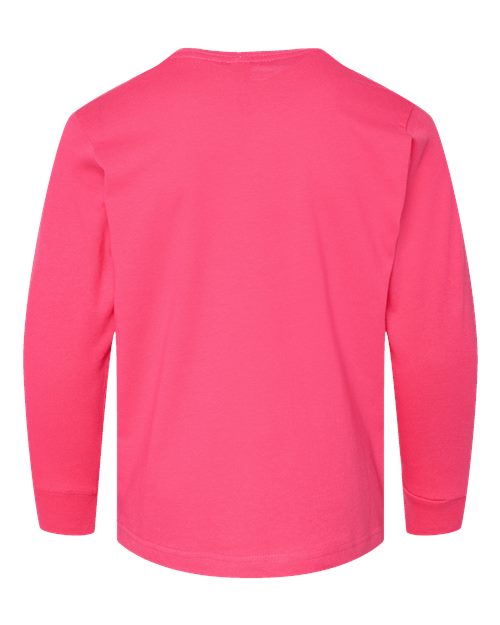 Youth Fine Jersey Long Sleeve Tee - Hot Pink