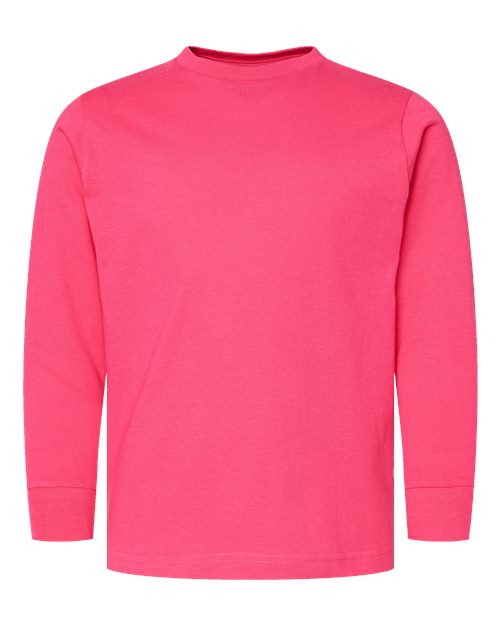 Youth Fine Jersey Long Sleeve Tee - Hot Pink