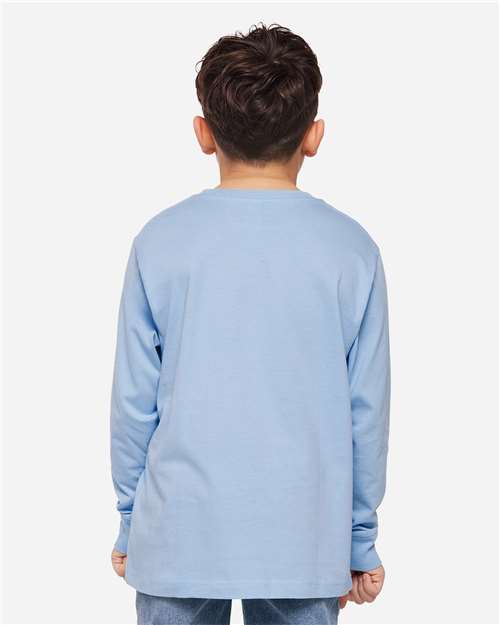Youth Fine Jersey Long Sleeve Tee - Light Blue