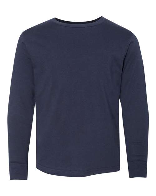 Youth Fine Jersey Long Sleeve Tee - Navy