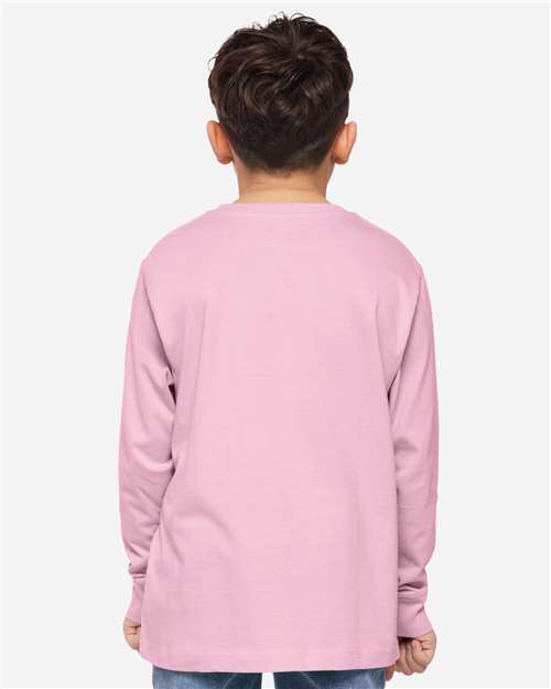 Youth Fine Jersey Long Sleeve Tee - Pink
