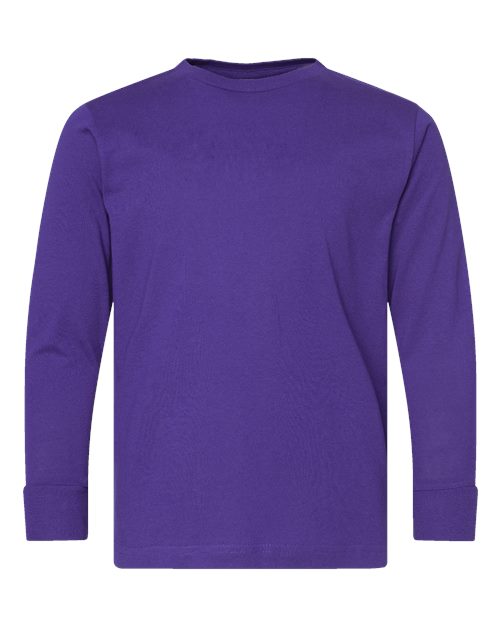 Youth Fine Jersey Long Sleeve Tee - Purple