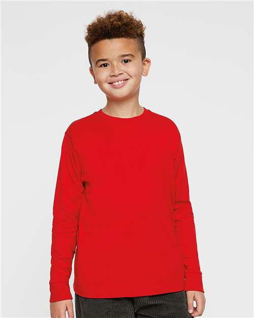 Youth Fine Jersey Long Sleeve Tee - Red