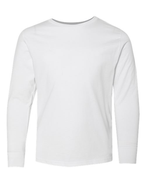 Youth Fine Jersey Long Sleeve Tee - White