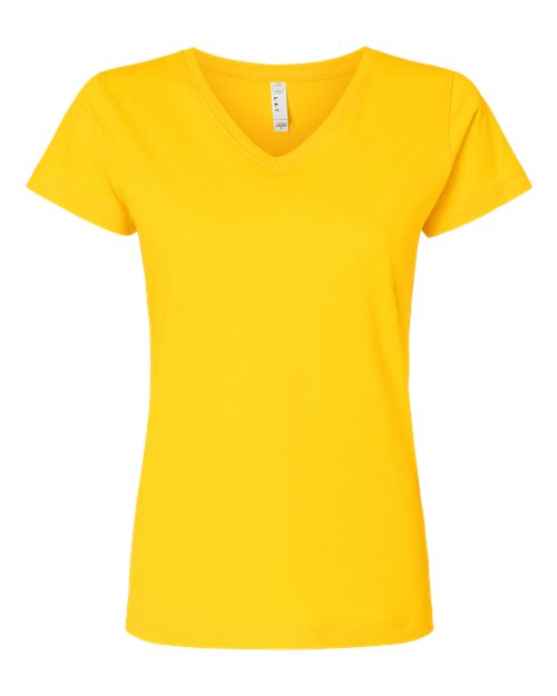 Women's Fine Jersey V-Neck Tee - Yellow
