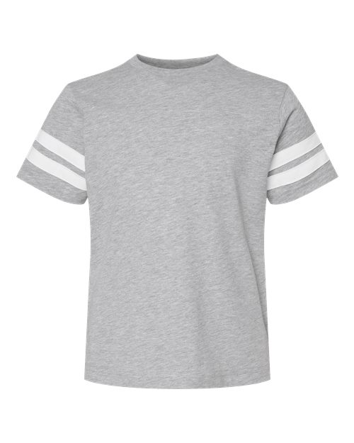 Youth Football Fine Jersey Tee - Vintage Heather/ White