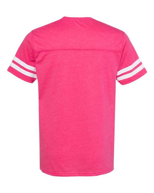 Men's Football Fine Jersey Tee - Vintage Hot Pink/ White