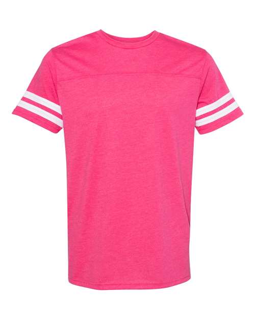 Men's Football Fine Jersey Tee - Vintage Hot Pink/ White