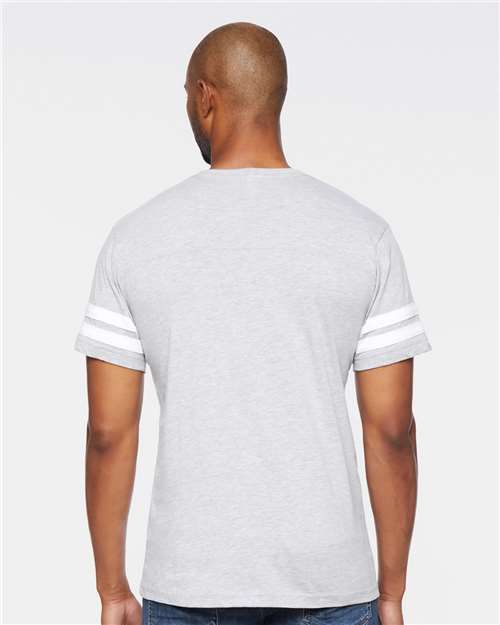 Men's Football Fine Jersey Tee - Vintage Heather/ White