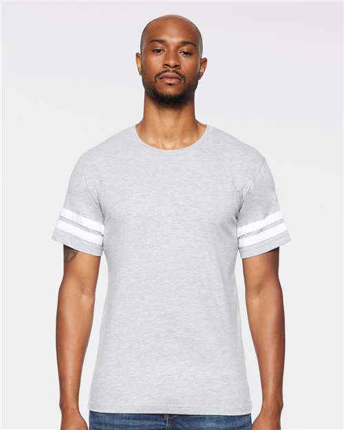 Men's Football Fine Jersey Tee - Vintage Heather/ White