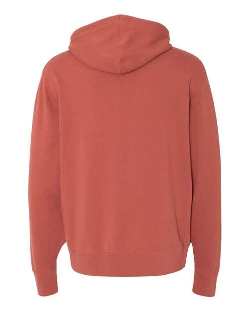 Unisex Lightweight Full-Zip Hooded Sweatshirt - Rust