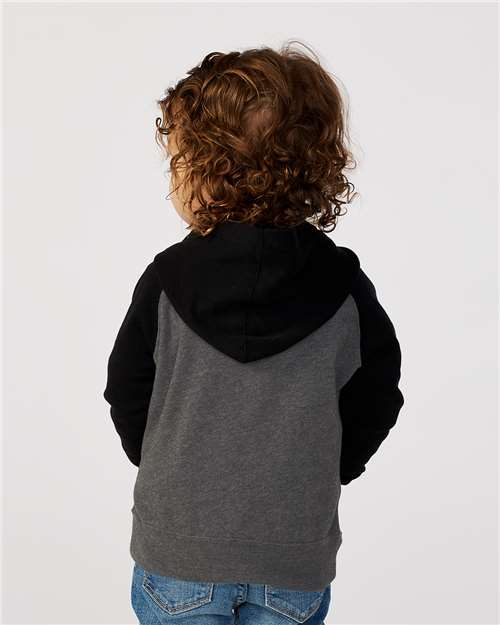 Toddler Special Blend Hooded Raglan Sweatshirt - Carbon/ Black