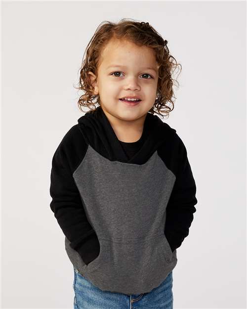 Toddler Special Blend Hooded Raglan Sweatshirt - Carbon/ Black