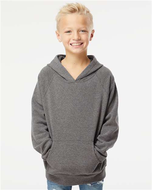 Youth Lightweight Special Blend Raglan Hooded Sweatshirt - Nickel