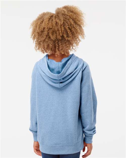 Youth Lightweight Special Blend Raglan Hooded Sweatshirt - Pacific