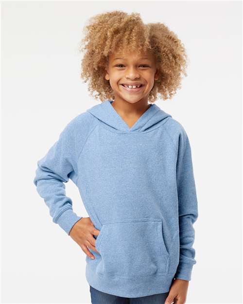Youth Lightweight Special Blend Raglan Hooded Sweatshirt - Pacific