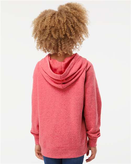Youth Lightweight Special Blend Raglan Hooded Sweatshirt - Pomegranate