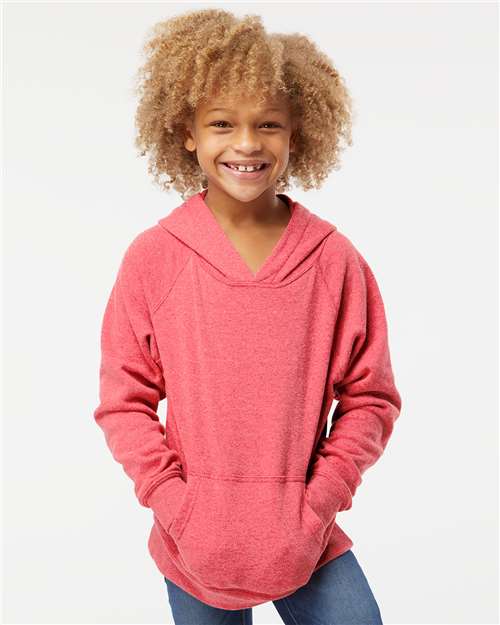 Youth Lightweight Special Blend Raglan Hooded Sweatshirt - Pomegranate
