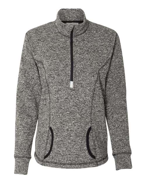 Women's Cosmic Fleece Quarter-Zip Pullover - Charcoal Fleck/ Black