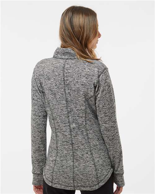 Women's Cosmic Fleece Quarter-Zip Pullover - Charcoal Fleck/ Black