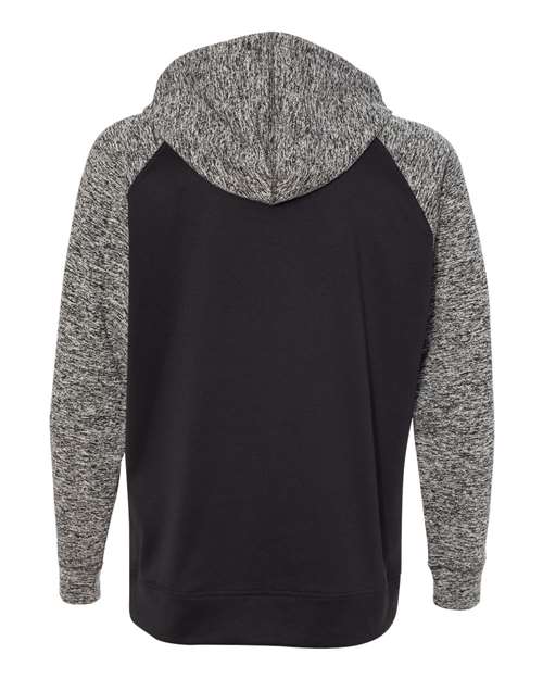 Men's Colorblocked Cosmic Fleece Hooded Sweatshirt - Black/ Charcoal Fleck