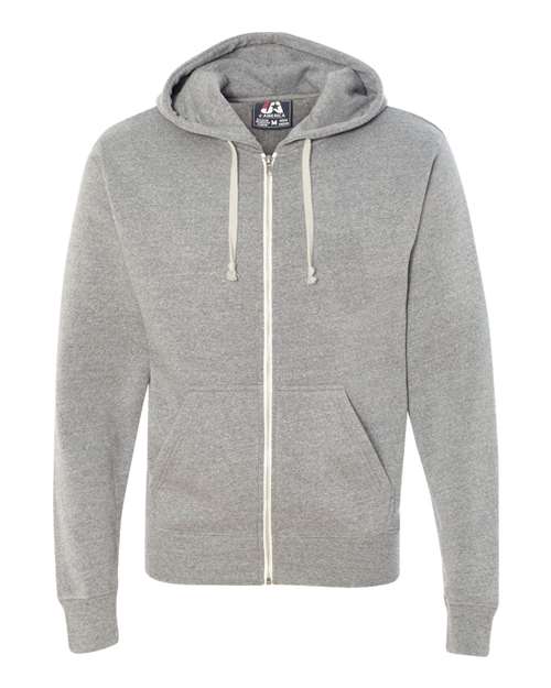 Men's Triblend Full-Zip Hooded Sweatshirt - Grey Triblend